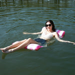 PVC Inflatable Hammock Adult Swimming Floating Row, Size: 120 x 70cm, Light Blue Striped, Rose Red Striped, Yellow Stripe, Green Striped, Orange Striped, Dark Blue Striped, Yellow + Blue, Green + Blue