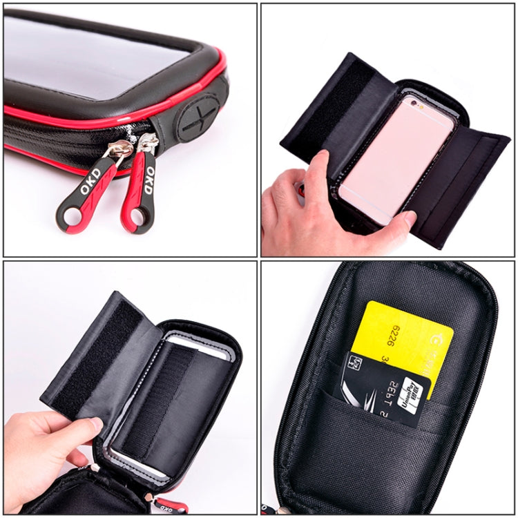 OKD Motorcycle Bicycle Touch Screen Waterproof Mobile Phone Bag Bracket, L-3, XL-4
