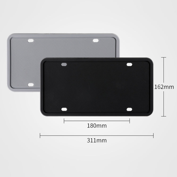 2 Sets Waterproof Rustproof Non-damaging Car Paint Silicone License Plate Frame, US Black, Black