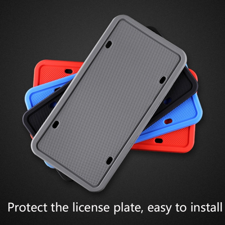 2 Sets Waterproof Rustproof Non-damaging Car Paint Silicone License Plate Frame, US Black, Black