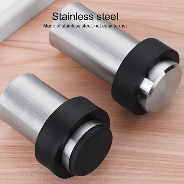 Rubber Anti-Collision Door Gear Punching Stainless Steel Round Door Resistant Home Floor-Shaped Cylindrical Door Touch, 46mm Punch, 60mm Punch, 80mm Punch, 46mm Punch-free, 60mm Punch-free, 80mm Punch-free, Brushed Steel 46mm With Plastic Head+Punch-fr...