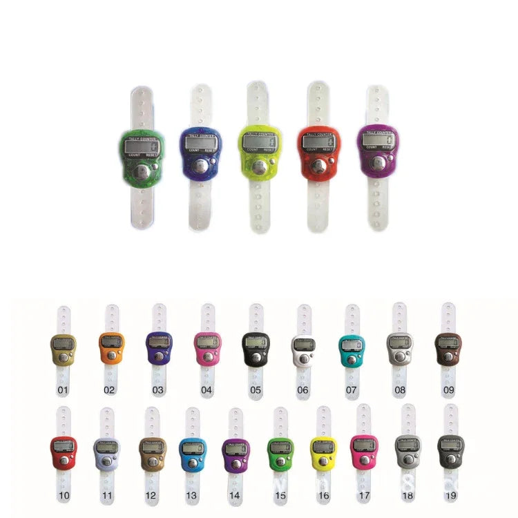 10 PCS Plastic Finger Counter Manual Ring Style Mini Electronic Counter, Random Colour Delivery, 10PCS Random Colour