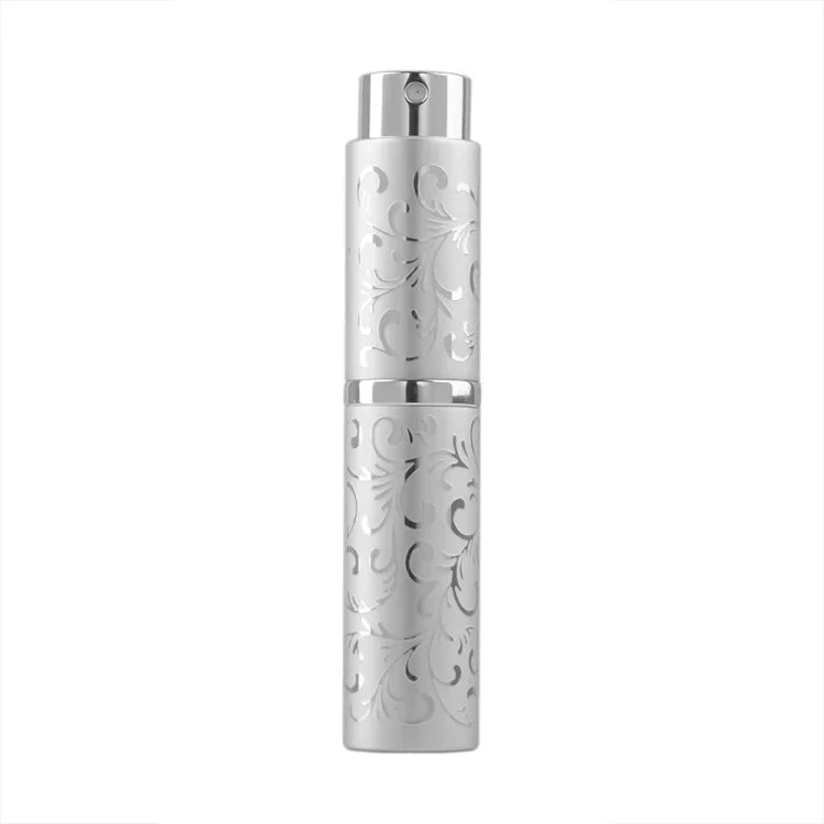 2 PCS Embossed Rotating Perfume Bottle Metal Discharge Bottle Sterilizing Alcohol Spray Bottle, 10ml