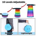 Outdoor Folding Telescopic Stool Portable Fishing Chair, 45cm(Rainbow)