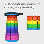 Outdoor Folding Telescopic Stool Portable Fishing Chair, 45cm(Rainbow)