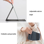 Folding Portable High-definition Makeup Mirror PU Leather Desktop Vanity Mirror,Size: Medium (Pink), Extra Large (Black), Extra Large (White), Large (Black), Medium (Black)