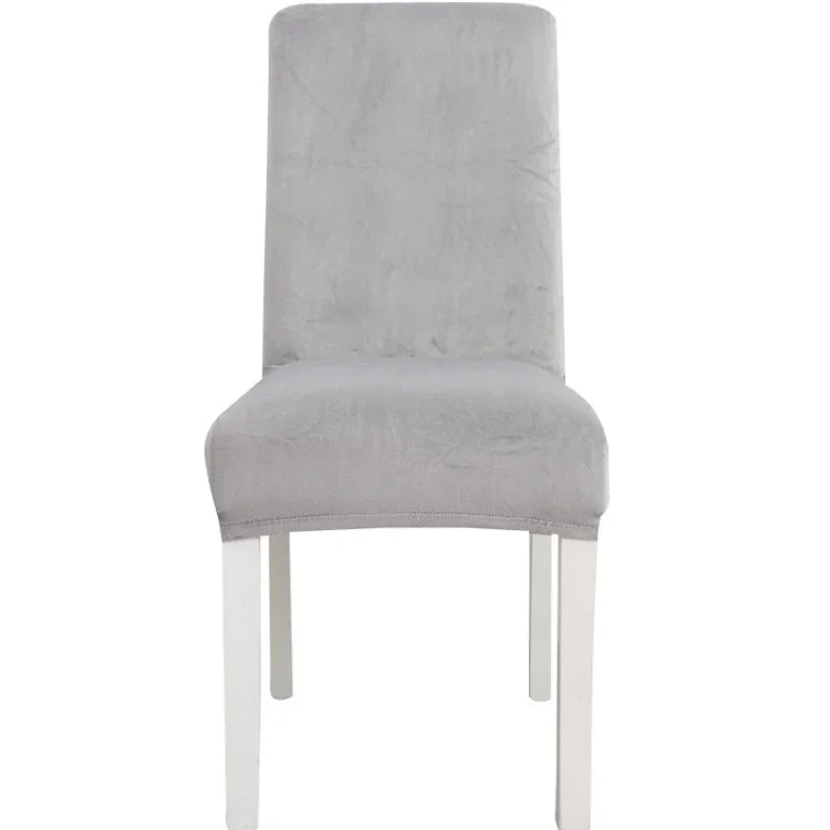 Simple Soft High Elastic Thickening Velvet Semi-Interior Chair Cover Hotel Chair Cover, Coffee Gray, Yellow Green, Wine Red, Navy, Black, Dark Green, White, Peacock Blue, Light Gray, Carbon Gray, Camel, Royal Blue, Beige, Grape Purple, Red, Orange     ...
