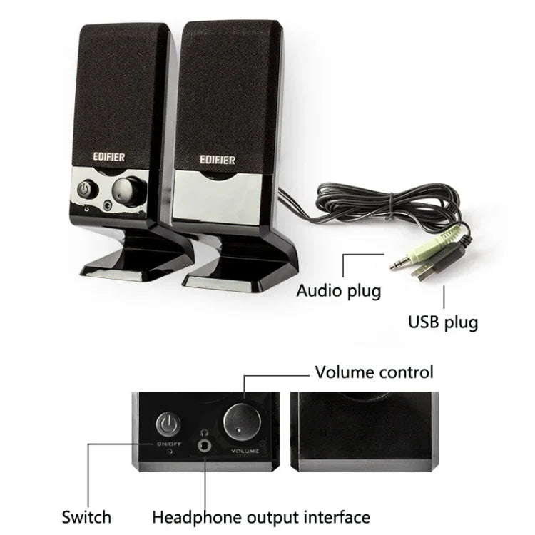 Edifier R10U Mini USB Laptop Speaker, R10U Black