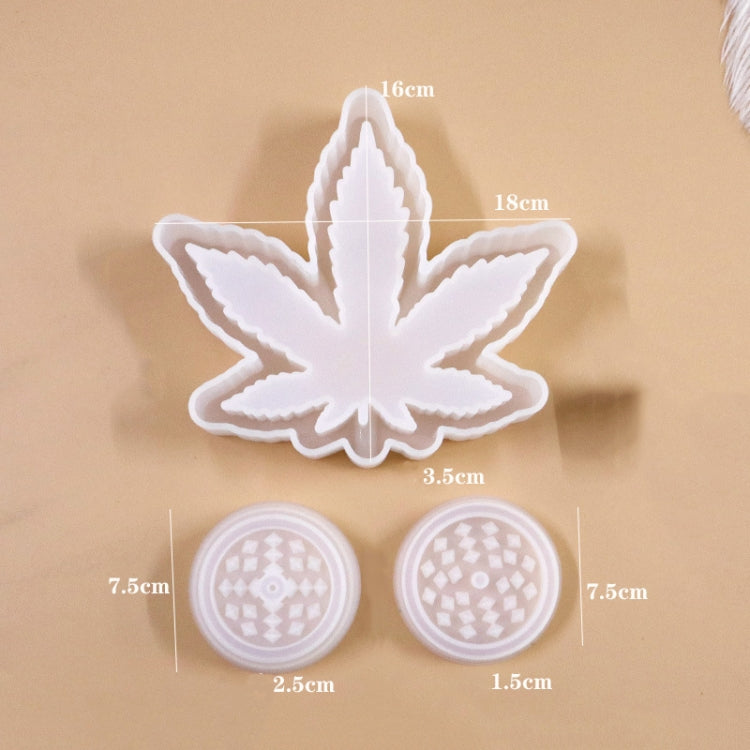 DIY Crystal Epoxy Mold Maple Leaf Ashtray Tooth Grinding Cigarette Grinding Combination Silicone Mold, Maple Leaf  Shape