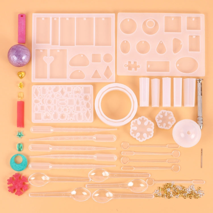 128 Pieces Crystal Drip Mold Tool Set Ornament Pendant Silicone Mold Set, Pendant Shape