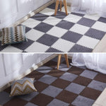 2 PCS Living Room Bedroom Children Kids Soft Carpet Magic Patchwork Jigsaw Splice Heads Climbing Baby Mat 30x30cm, Rose Red, Camel, Purple, Coffee, Blue, Pink, Green, White, Grey