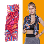 Gym Sports Cold Feeling Sweat-Absorbent Quick-Drying Cold Towel, Quick-Drying Towel, Size: 100 x 30cm(Music Festival), Quick-Drying Towel, Size: 100 x 30cm(Fire), Quick-Drying Towel, Size: 100 x 30cm(Geometric Triangle)