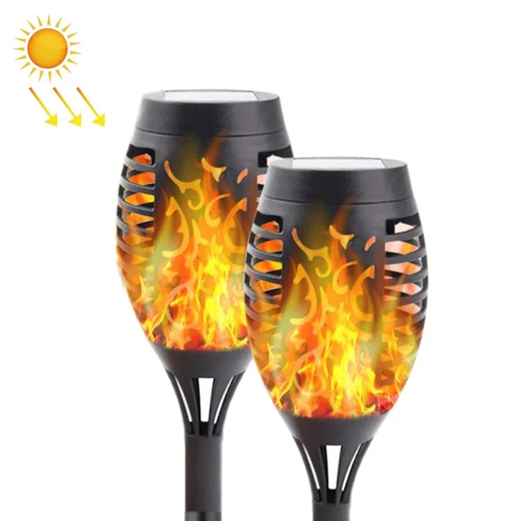 2 PCS Outdoor Courtyard Solar Flame Light Park Lawn Decoration Waterproof Landscape Light