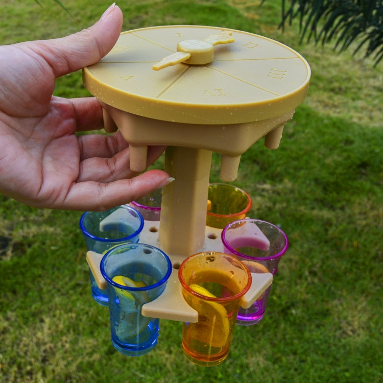 6 Cups Wine Dispenser Automatic Diversion Wine Pourer With Game Turntable, Style:, Round Blue with Transparent Cup, Round Blue with Color Cup, Round Gray with Transparent Cup, Round Gray with Color Cup, Round Brown with Transparent Cup                 ...