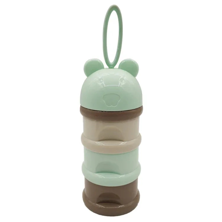 3 Layer Frog Style Portable Baby Food Storage Box Cartoon Milk Powder Box, Blue, Green, Purple