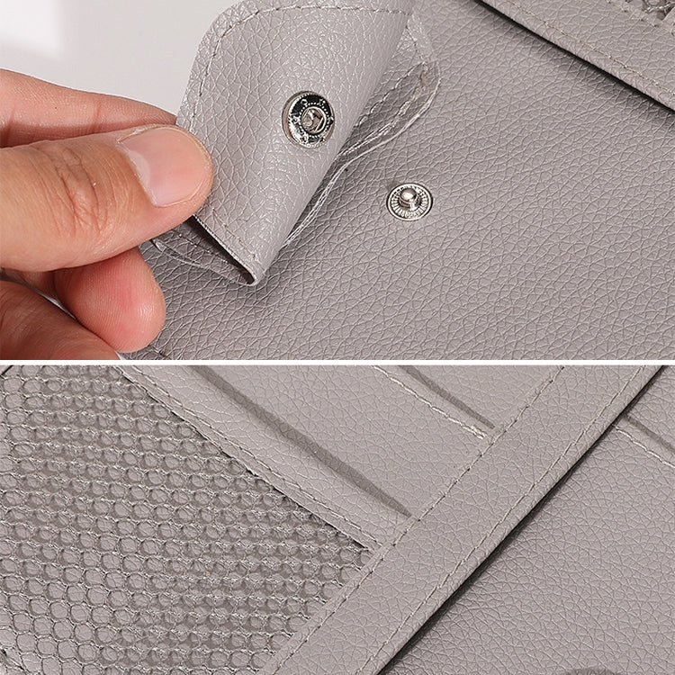 2 PCS Auto Sun Visor Card Clip Business Card Glasses Clip Zipper Car Mobile Phone Document Folder, Gray, Beige, Black, Red, Pink, Blue