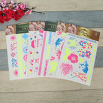 10 PCS Fluorescent Flower Arm Tattoo Sticker Face Sticker Waterproof Feather Tattoo Arm Tattoo Sticker, DKCS010, DKCS017, DKCS019, DKCS022, DKCS025, DKCS028, DKCS032, DKCS033, DKCS034, DKCS036, DKCS037, DKCS042