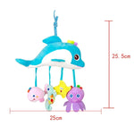Baby Toys 0-1 Year Old Animal Bed Bells Soothing Plush Toys Baby Rattles Baby Carriage Hanging, A Crossbar - Deer, B Crossbar - Dolphins, C Crossbar - Birds