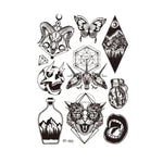 10 PCS Dark Fluorescent Color Changing Animal Luminous Flower Arm Waterproof Adult Tattoo Stickers, BY-001, BY-002, BY-003, BY-004, BY-005, BY-006, BY-007, BY-008