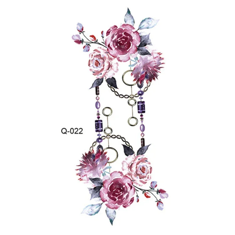 50 PCS Literary Small Fresh Flower Tattoo Sticker Rose Waterproof Lasting Arm Sticker, Q-001, Q-002, Q-003, Q-012, Q-016, Q-017, Q-019, Q-022, Q-025, Q-029, Q-031, Q-032
