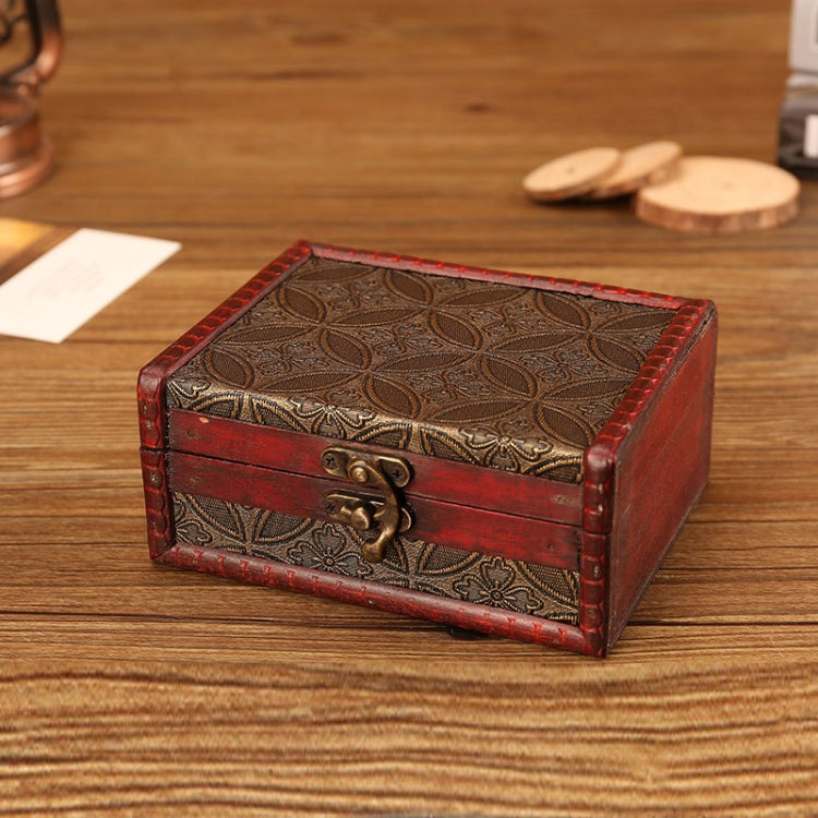 Wooden Vintage Jewelry Box Sorage And Shooting Props, 14.5x11.5x6.5cm