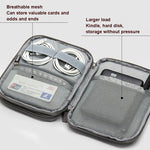 Baona BN-D004 Double-layer Data Cable Storage Bag Digital Accessories Finishing Bag, Grey, Black