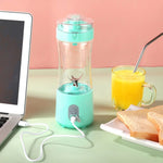 6-Blade Electric Fruit Juicer Juice Cup, Black, White, Yellow, Purple, Green, Blue, Deep Blue, Rose Red