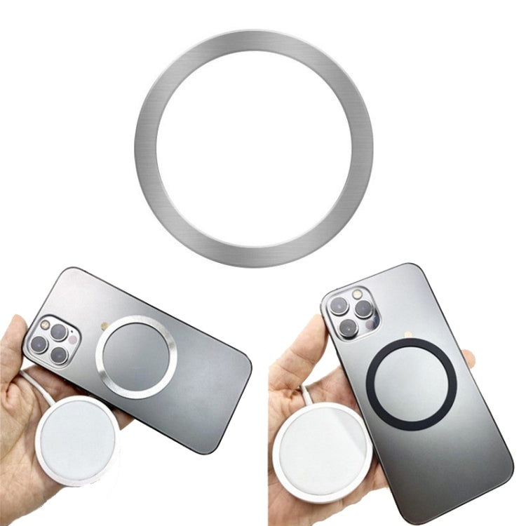 Ring Car Magnetic Suction Wireless Charger Lead Magnetic Ring Back Sticker, Color: Silver, Silver, Black