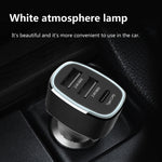 QIAKEY GT690C Dual USB + USB-C / Type-C Aluminum Alloy Three-Hole Car Charger, Black, Gray