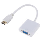 ZHQ007 HD 1080P HDMI to VGA Converter, White, Black