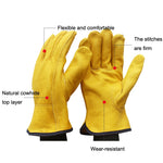 1 Pair JJ-1011 Cowhide Outdoor Wear-resistant Gardening Gloves, Size:, M, XL