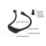 Hanging Neck Lamp Student Eye Protection Led Reading Lamp USB Rechargeable Book Lamp, White, Black