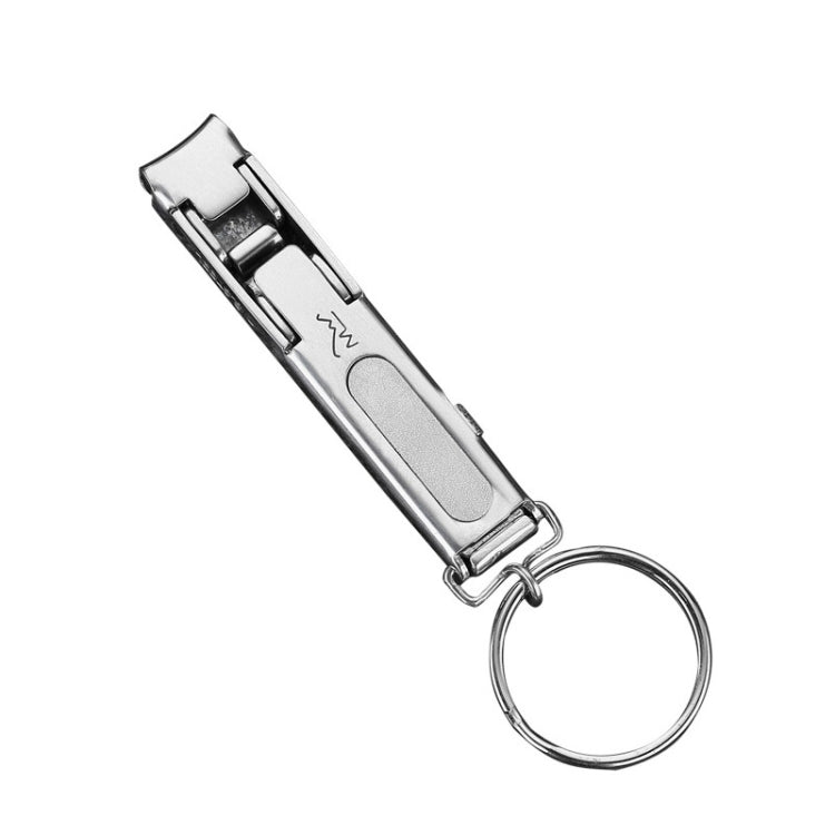 Stainless Steel Folding Nail Clippers with Keychain