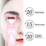 Brick Stone Pattern Electric Heated Eyelash Perming Curler, Pink, Green