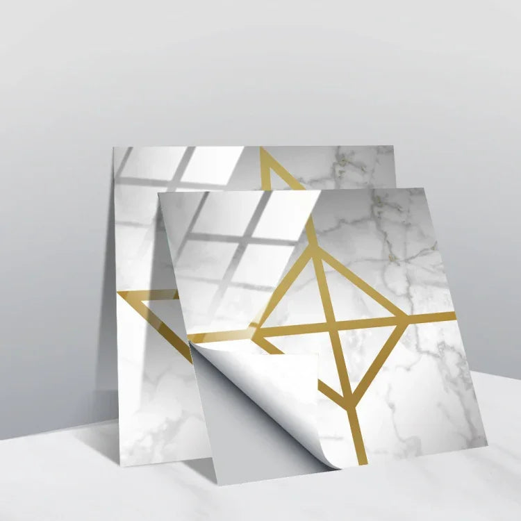 PVC Crystal Covered Film Geometric Pattern Tile Wall Sticker, 20 PCS 15cm
