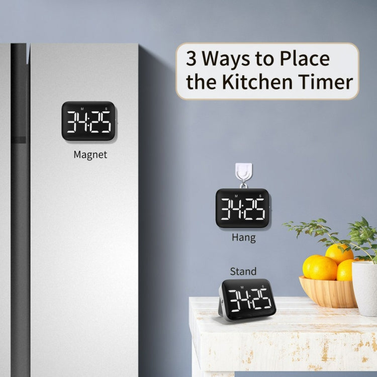 Rechargeable Large Screen LCD Electronic Timing Reminder Alarm Clock Kitchen Baking Timer, Baking Timer