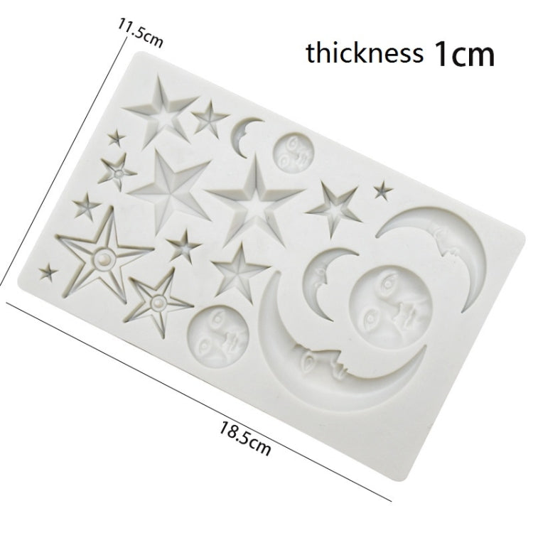 Star Moon Face Chocolate Clay DIY Silicone Mold, Pink, Gray