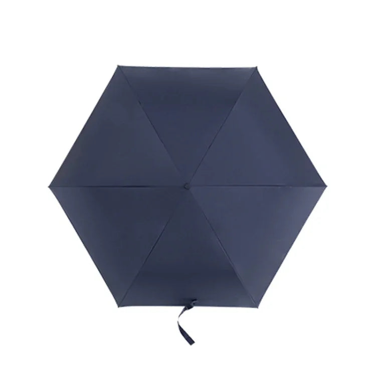 PARACHASE Carbon Fiber Light Portable Small Clever Black Glue Sunscreen Anti-UV Sun Umbrella, Black, Navy, Khaki