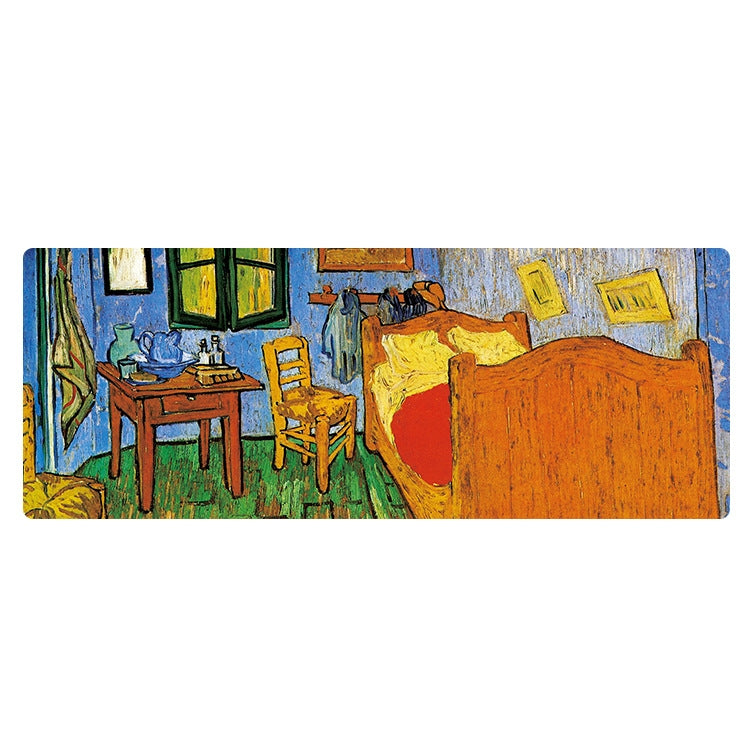 Am002 Large Oil Painting Desk Rubber Mouse Pad, 300x800x4mm Stitched Edges, 400x900x1.5mm No Stitched Edges, 400x900x3mm Stitched Edges, 400x900x2mm Stitched Edges, 300x800x2mm Stitched Edges