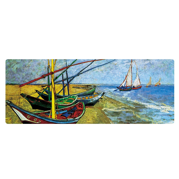 Am002 Large Oil Painting Desk Rubber Mouse Pad, 300x800x5mm Stitched Edges, 400x900x4mm Stitched Edges, 400x900x5mm Stitched Edges, 300x800x1.5mm No Stitched Edges, 300x800x3mm Stitched Edges