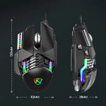Taijia P3 6 Keys RGB Lighting Adjustable Wired Mouse, Black, White