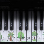 M52 88/76/61/54/49 Keys Piano Keyboard Stickers, Tree, Giraffe