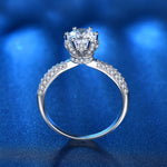 XJZ012 925 Sterling Silver Moissanite Ring Crown Ring Engagement Jewelry, 5, 6, 7, 8