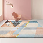 Modern Abstract Geometric Living Room Rug Coffee Table Cushion, 140x200cm
