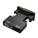 HDMI Female To VGA Male With Audio Adapter Computer Monitor TV Projector Converter, White, Gold, Black