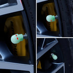 1 Sets Car Tire Luminous Valve Cap Motorcycle Skull Valve Core Cap, 1 Set Red, 1 Set Blue, 1 Set Green, 1 Set Yellow