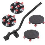 5 In 1 Universal Wheel Heavy Object Moving Tool, Square Aggravated, Black Square Aggravator, Black Round Aggravator