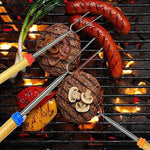 1124-7 Retractable Wooden Stick Marshmallow BBQ Fork, Spsc: Drawstring Bag, Drawstring Bag, Zipper Bag