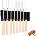 1124-7 Retractable Wooden Stick Marshmallow BBQ Fork, Spsc: Drawstring Bag, Drawstring Bag, Zipper Bag