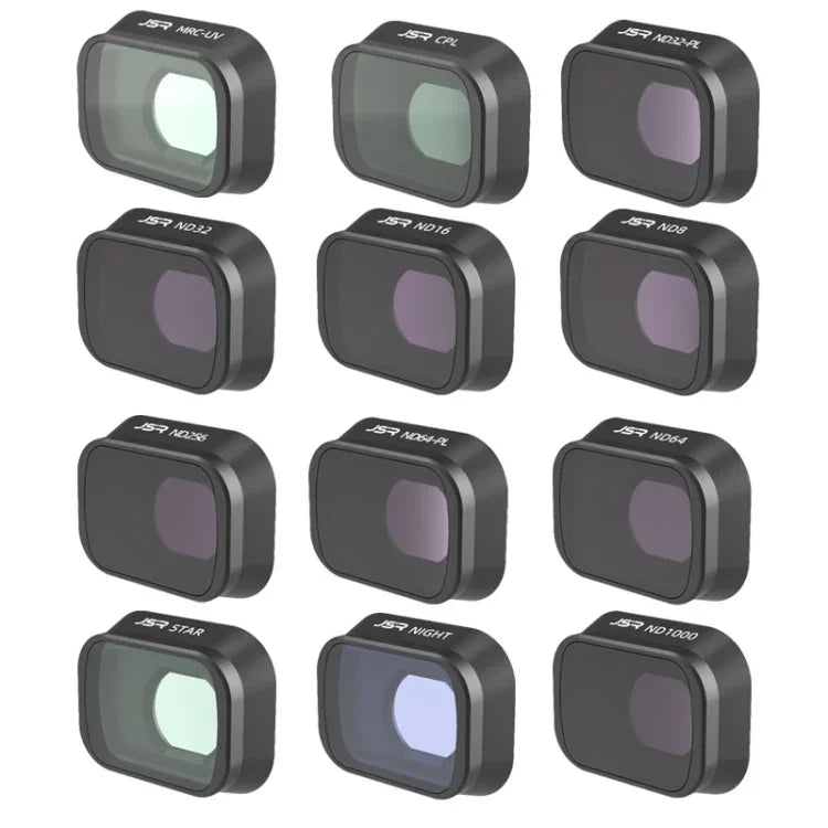 JUNESTAR Filters For DJI Mini 3 Pro,Model:, MCUV JSR-1663-01, CPL JSR-1663-02, ND8 JSR-1663-03, ND16 JSR-1663-04, ND32 JSR-1663-05, ND64 JSR-1663-06, ND256 JSR-1663-07, ND1000 JSR-1663-08, ND8PL JSR-1663-09, ND16PL JSR-1663-10, ND32PL JSR-1663-11
